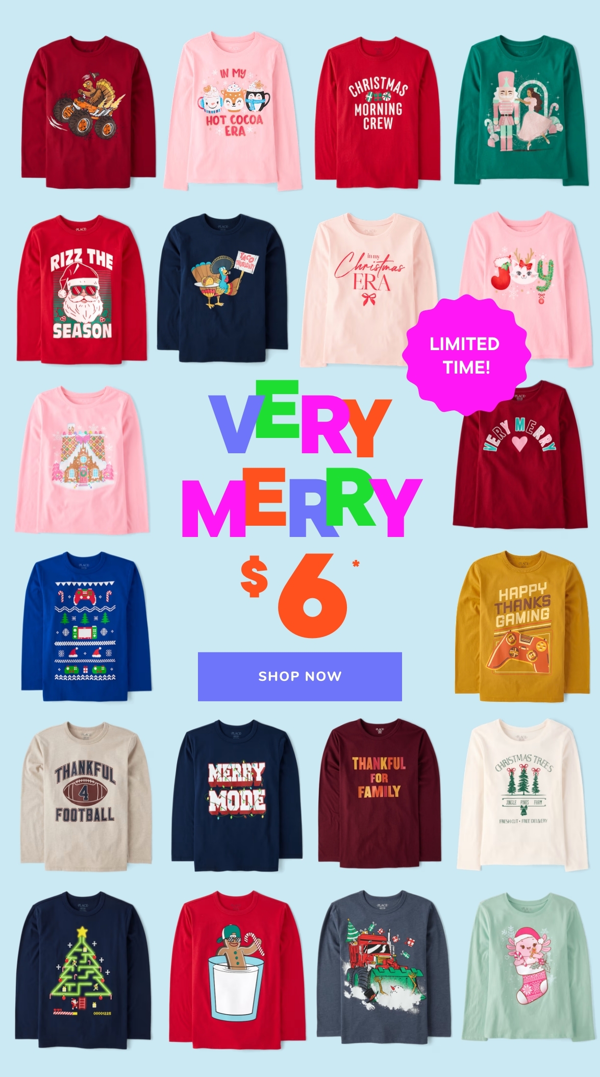 $6 Holiday Graphic Tees 