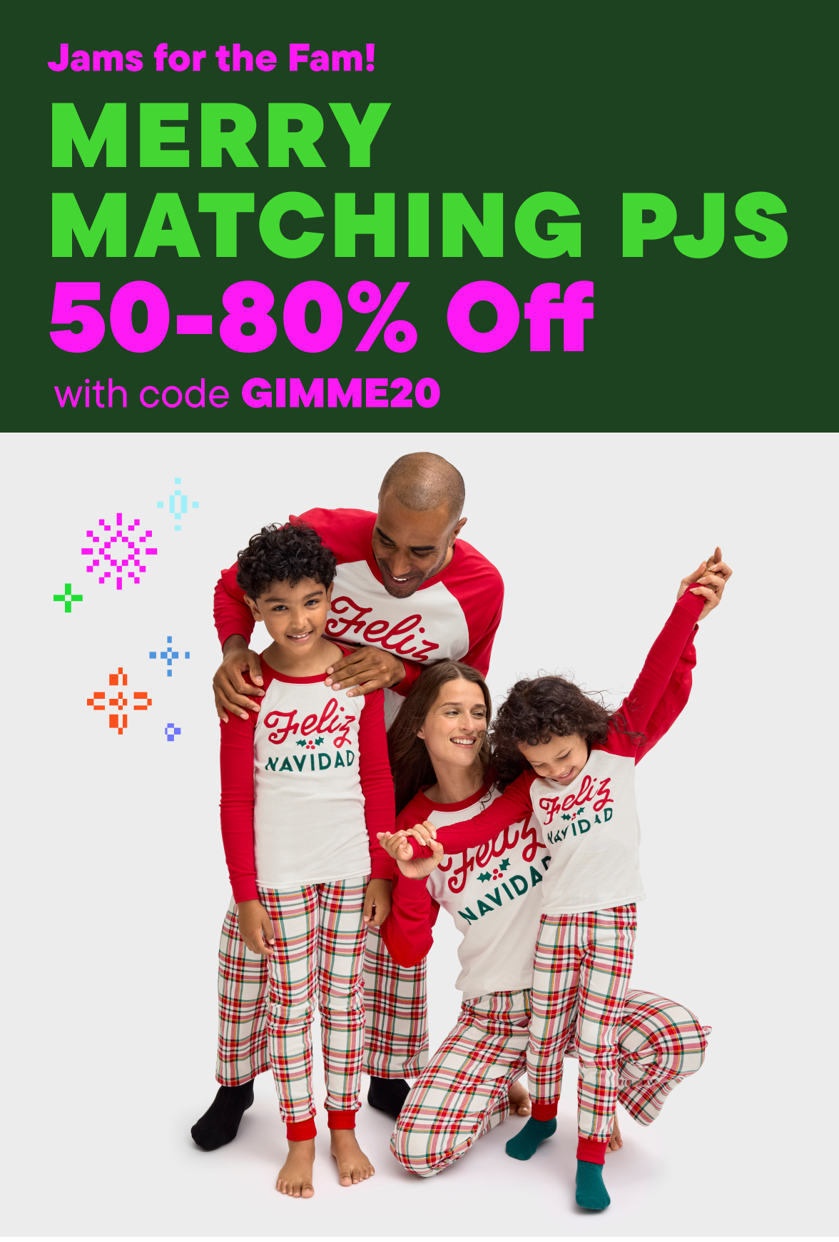 50-80% Off Matching Holiday Pajamas w/code 