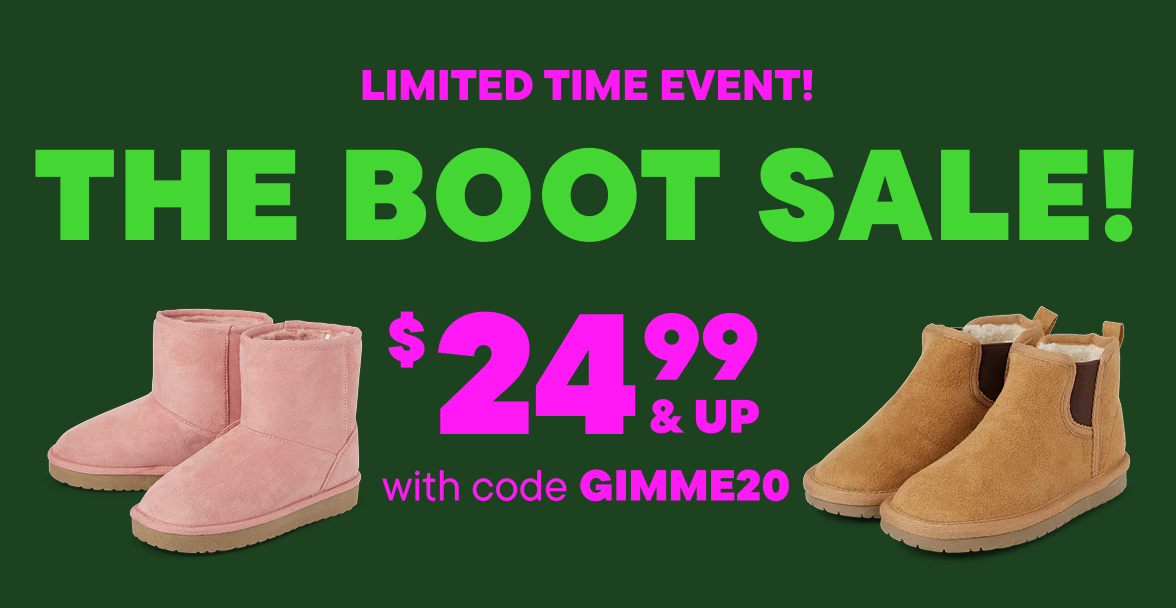$24.99 & Up Boot Sale w/code