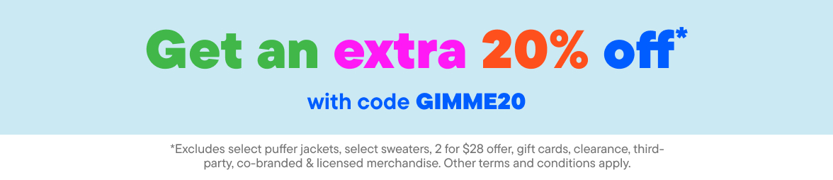 Get an Extra 20% Off 