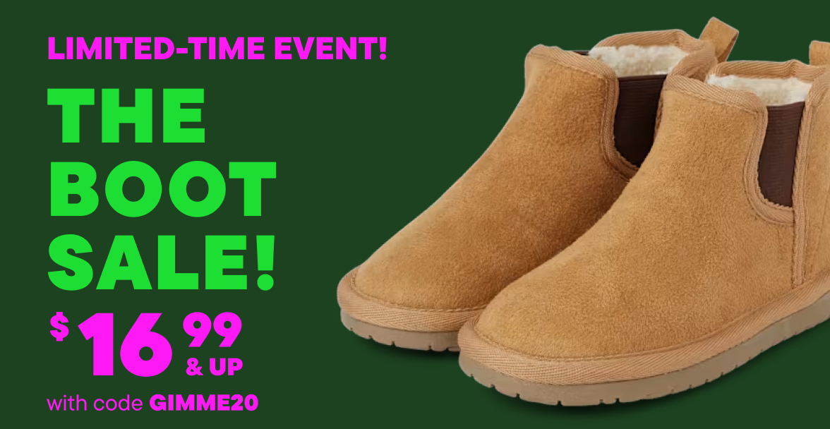$16.99 & Up Boots with code