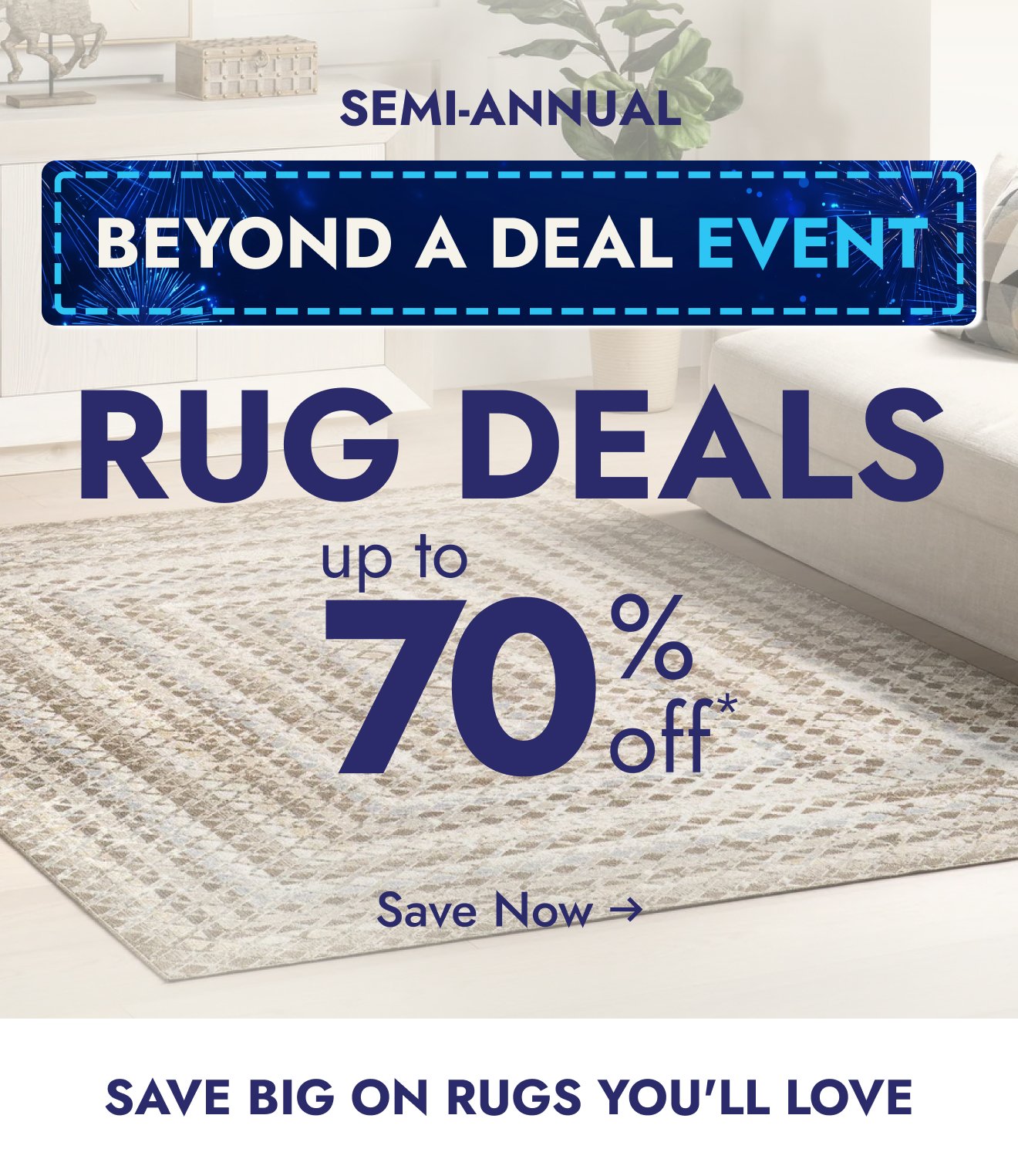 Up to 70% off rugs