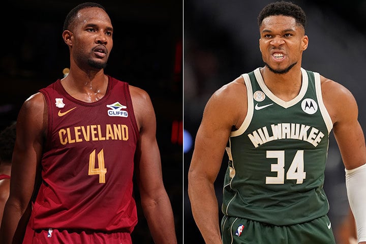 Evan Mobley, Giannis Antetokounmpo Evan Mobley, Giannis Antetokounmpo