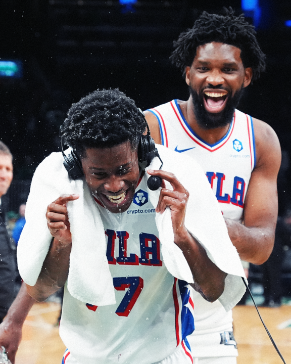 VJ Edgecombe, Joel Embiid VJ Edgecombe, Joel Embiid