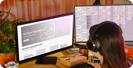 Woman working on computer