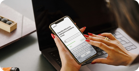 Person on Upwork on mobile device