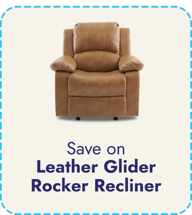Saddle Brown Leather Glider Rocker Recliner