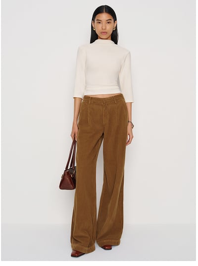 Malia Mid Rise Wide Leg Pleated Trouser Pants Malia Mid Rise Wide Leg Pleated Trouser Pants
