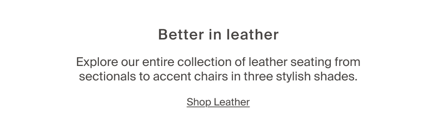 Better in Leather. Shop Leahter.