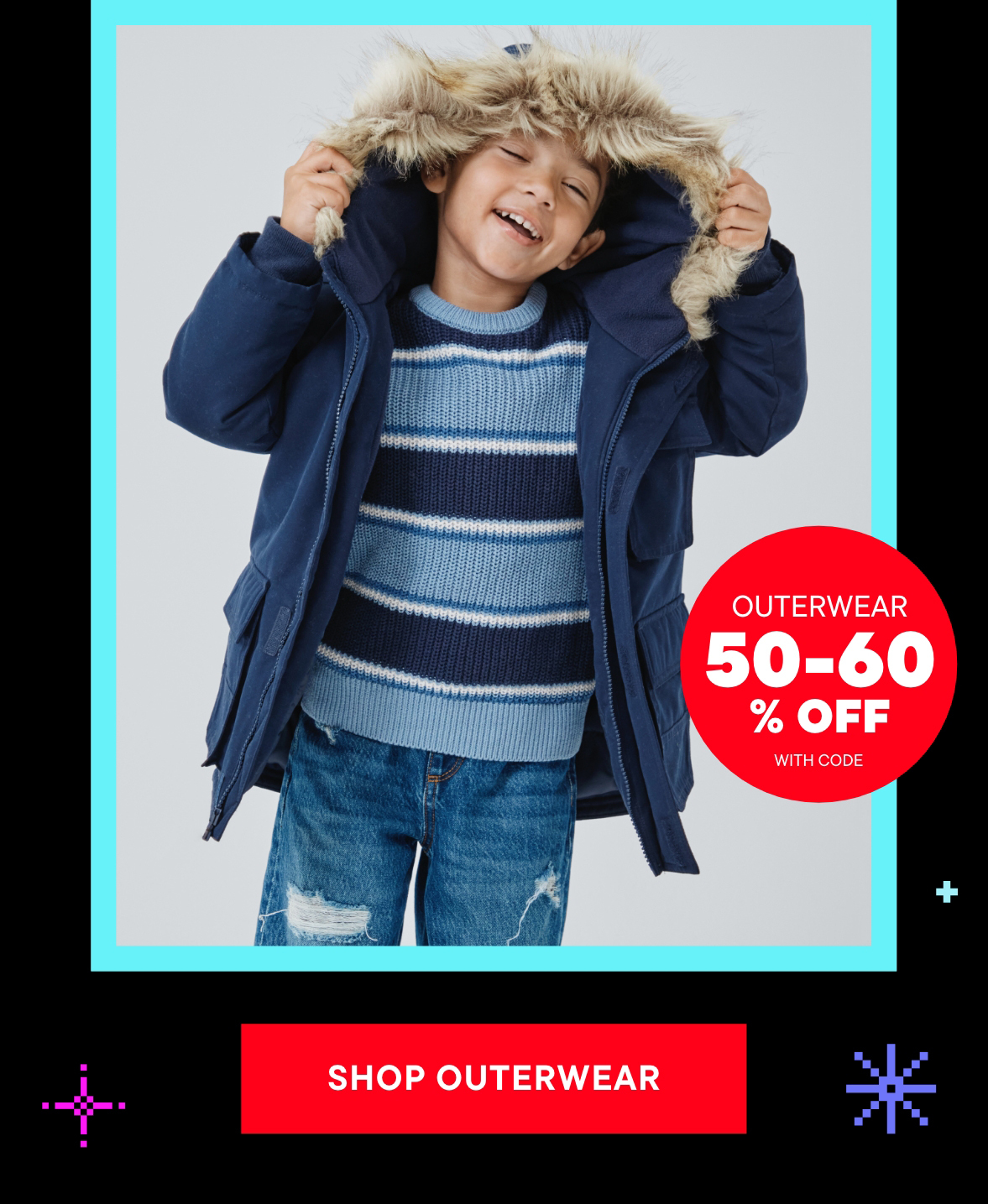 50-60% Outerwear with code
