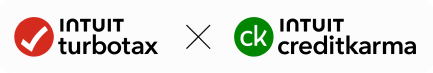Intuit TurboTax X Intuit CreditKarma logo