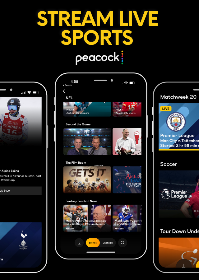 Stream live sports Peacock