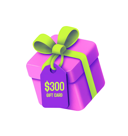 Win one of 10 x $300 gift cards