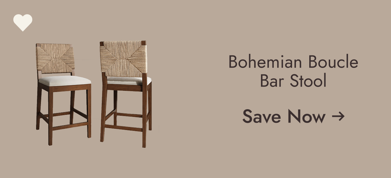 Bohemian Boucle Bar Stool