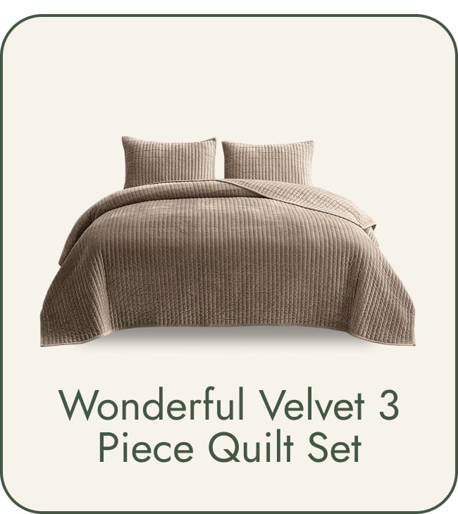 Velvet 3 Piece Quilt Set