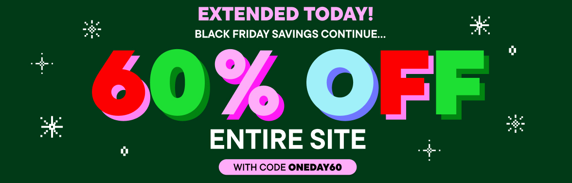 60% Off Entire Site with code ONEDAY60