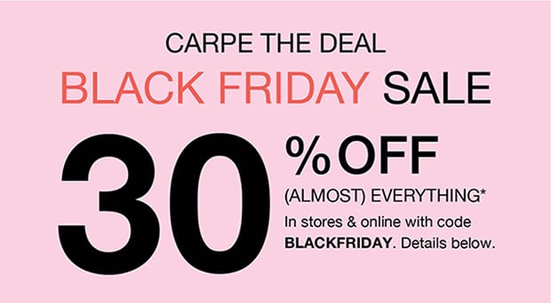 Carpe The Deal Black Friday Sale 30% Off Almost Everything