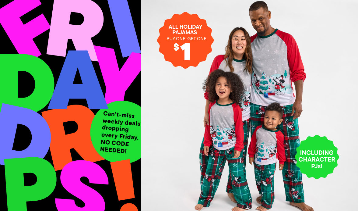 Friday Drop: BOGO $1 Holiday Pjs 