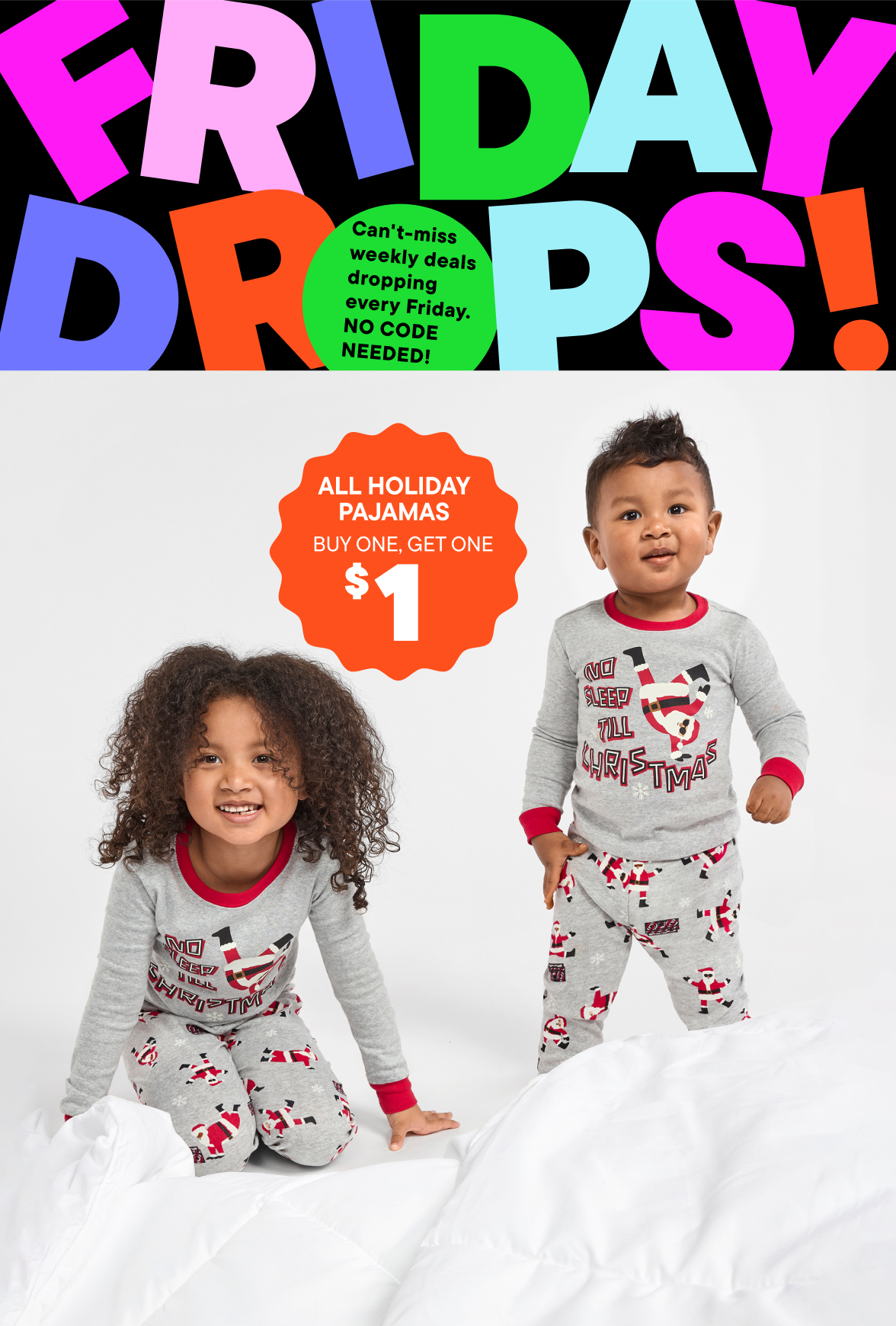 Friday Drop: BOGO $1 Holiday PJs