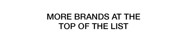 More Brands at the Top of the List