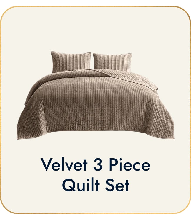 Velvet 3 Piece Quilt Set