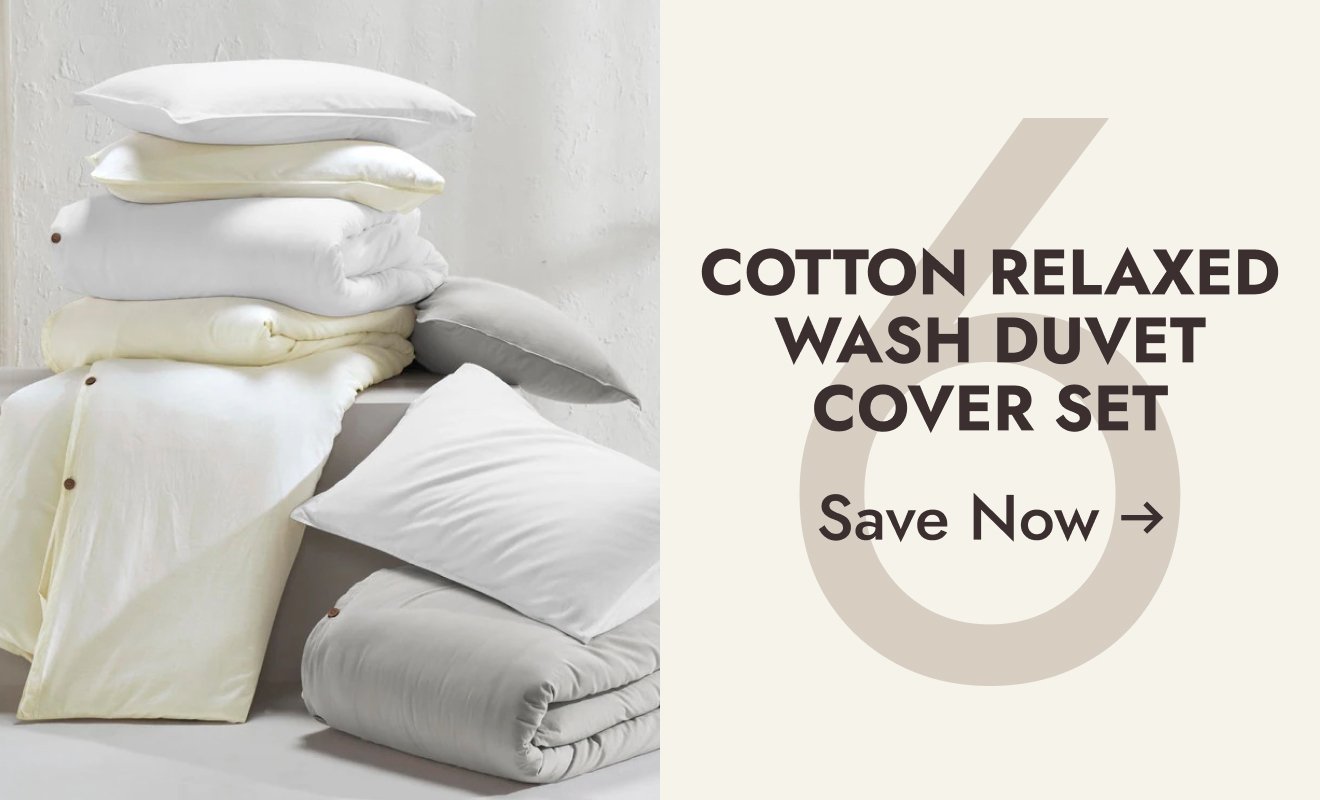 6. Cotton Relaxed Wash Duvet Cover Set