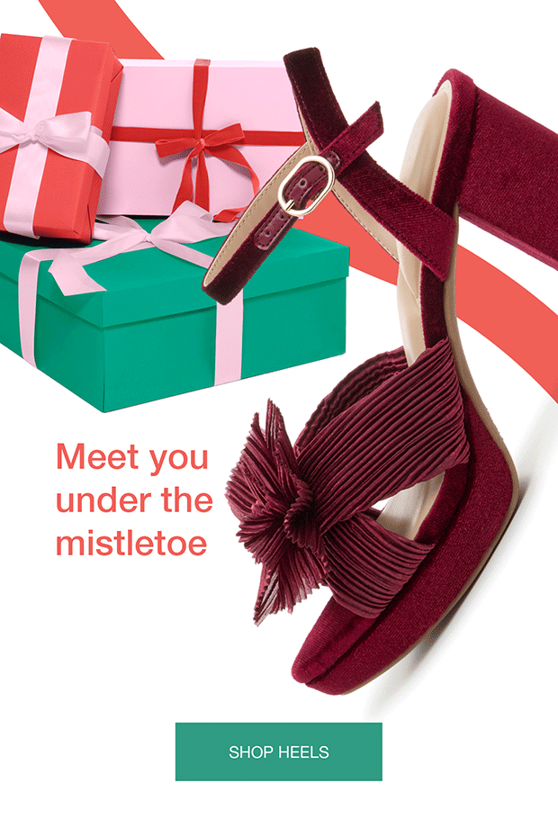 Meet you
under the mistletoe - SHOP HEELS