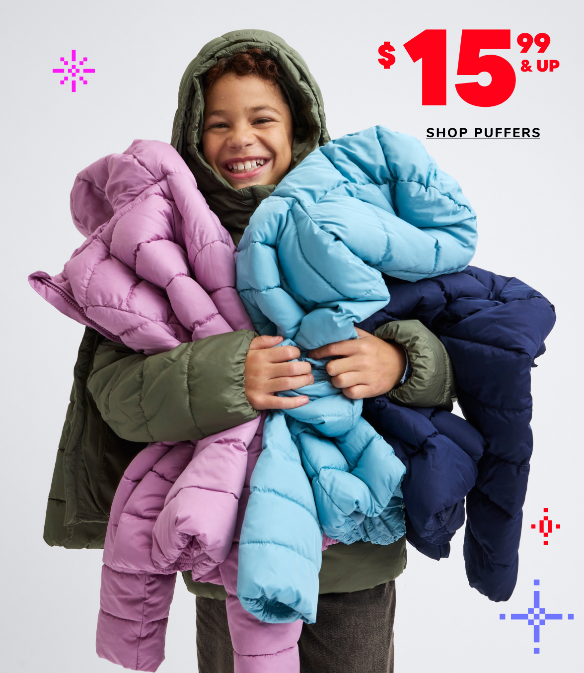 $15.99 & Up Puffers