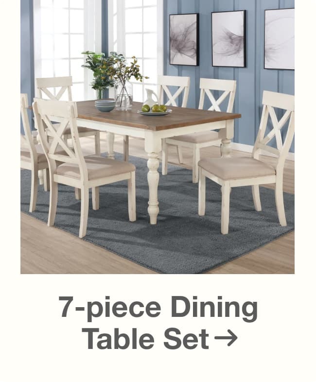 Shop the 7-piece Dining Table Set on Sale