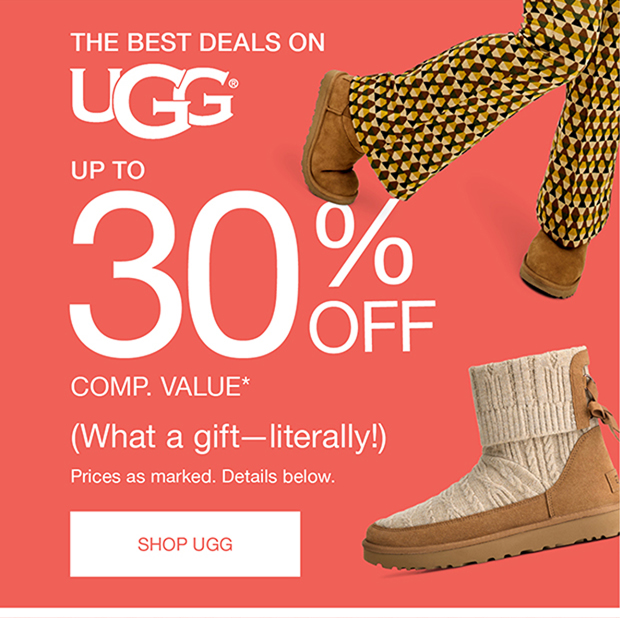 The Best Deals On UGG | Up to 30% Off Comp. Value*