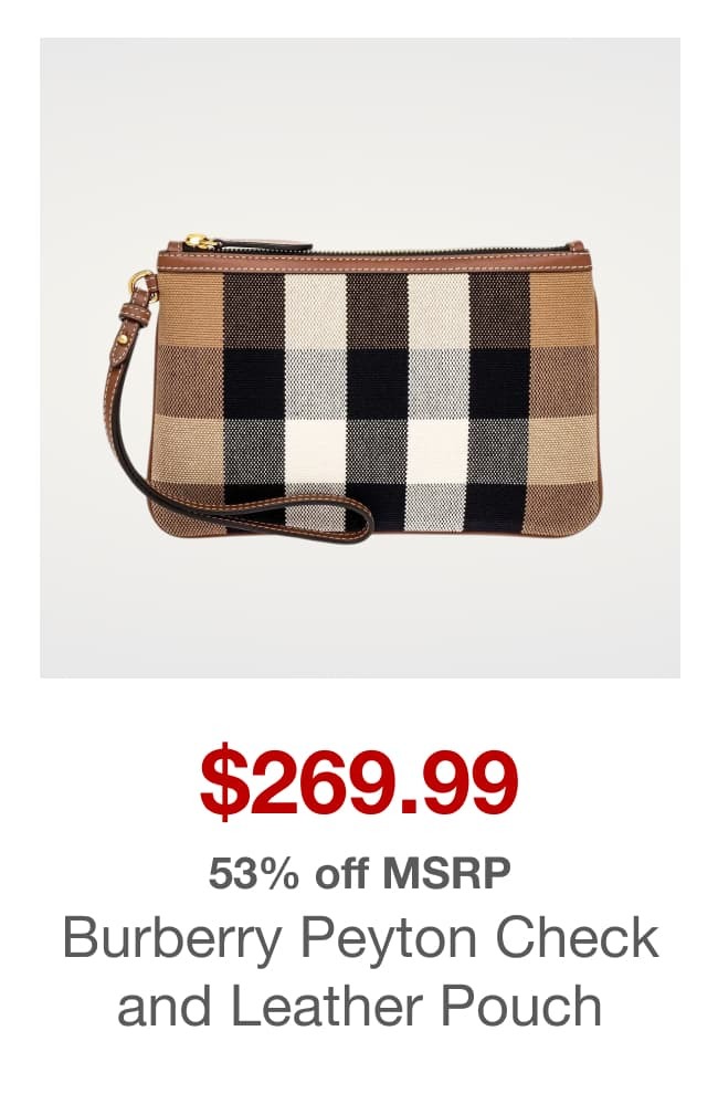 Burberry Peyton Check and Leather Pouch