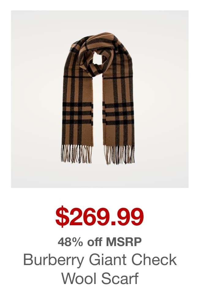 Burberry Giant Check Wool Scarf