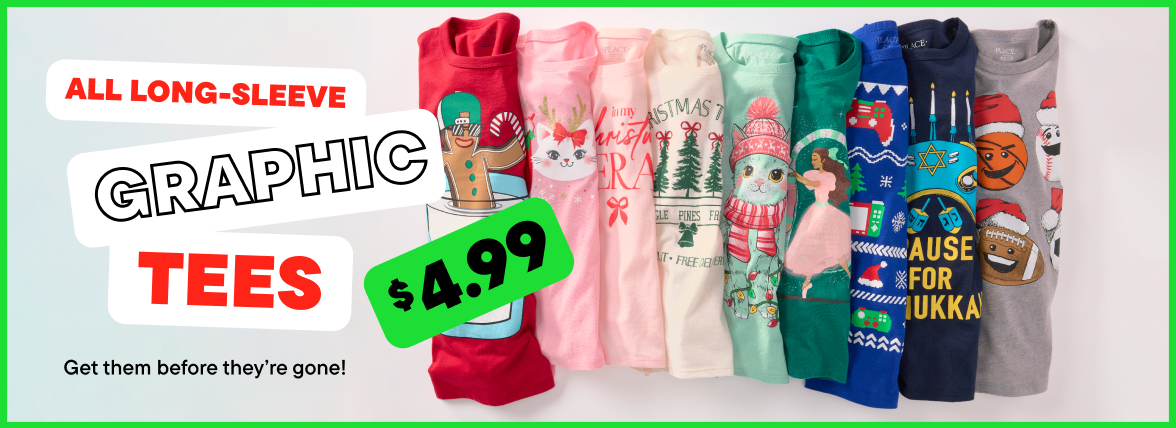 $4.99 All Long Sleeve Graphic Tees 