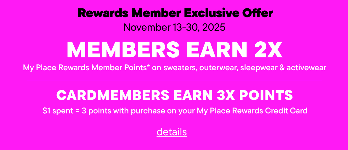 Rewards Member Bonus Points Event