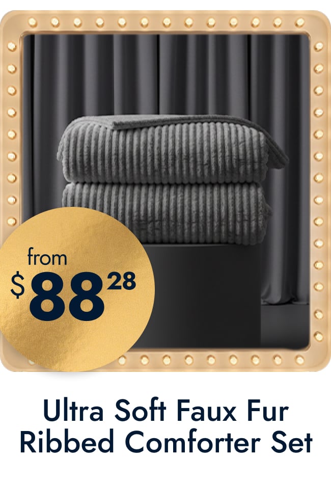 Madison Park Jasmine Ultrasoft Faux Fur Ribbed Comforter Set