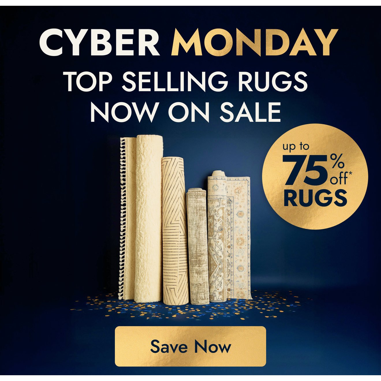Up to 75% off rugs in every style