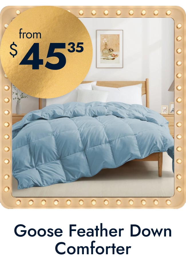 All Season Lightweight & Medium Weight White Goose Feather Down Comforter Duvet Insert
