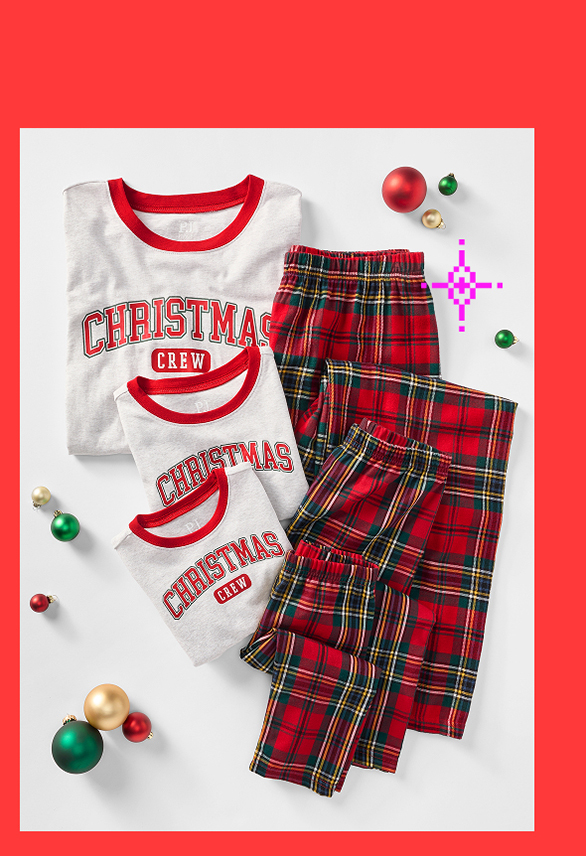 Coordinating Family Pajamas - Christmas Crew Plaid Collection