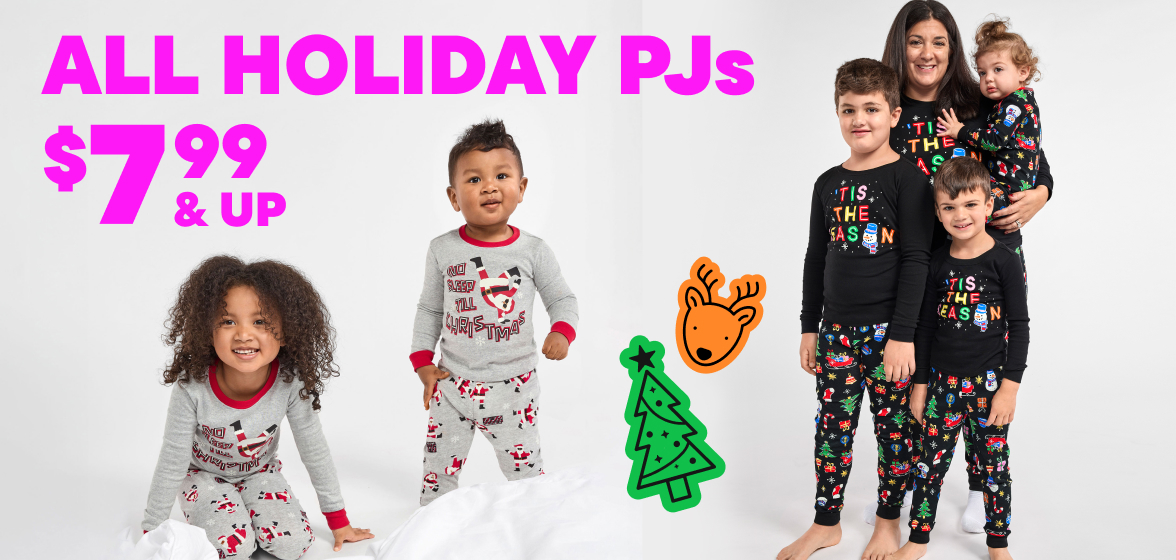 $7.99 & Up Holiday Pajamas