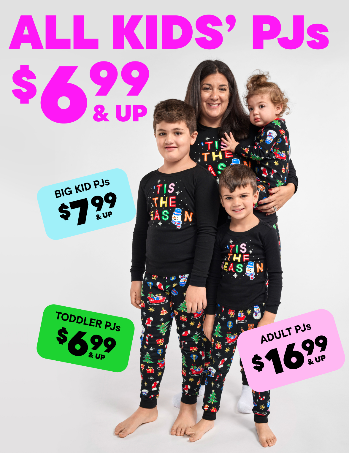 $6.99 & Up All Kids Pajamas