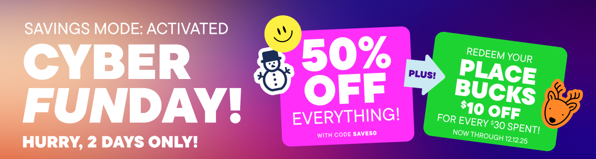 50% off Everything with code SAVE50