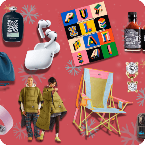 a collage of holiday gifts for moms and dads