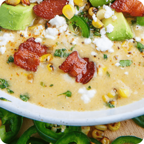 a bowl of mexican corn soup, one of our favorite soup recipes
