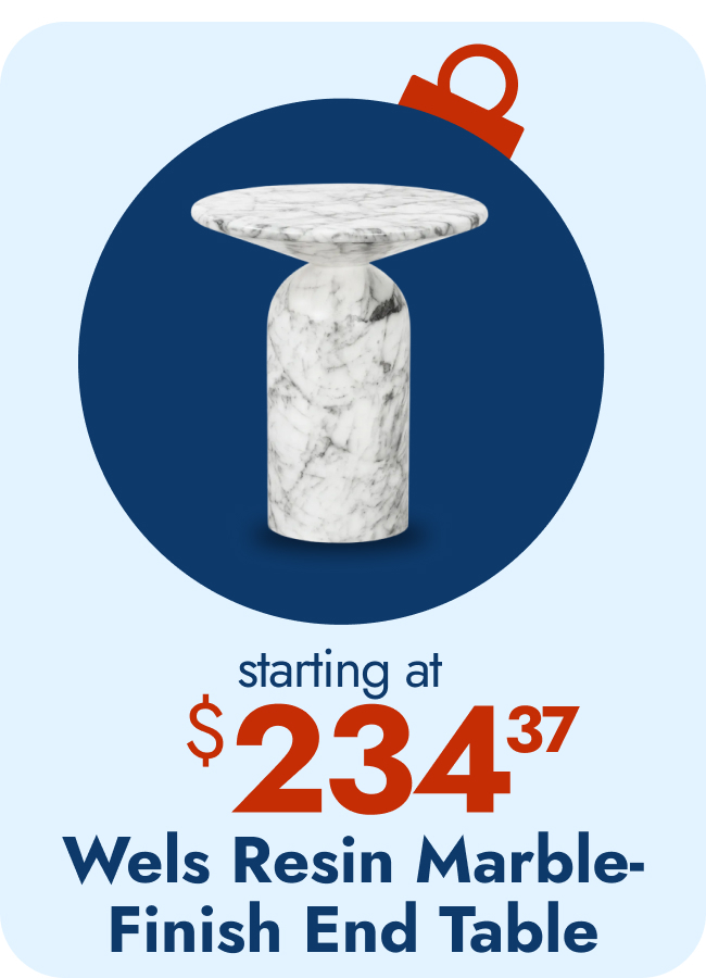 Poly & Bark Wels Resin with Marble Finish End Table