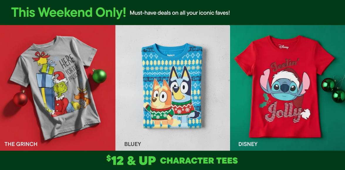 $12 & Up Character Tees 