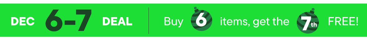 Buy 6 Items, Get the 7th free 