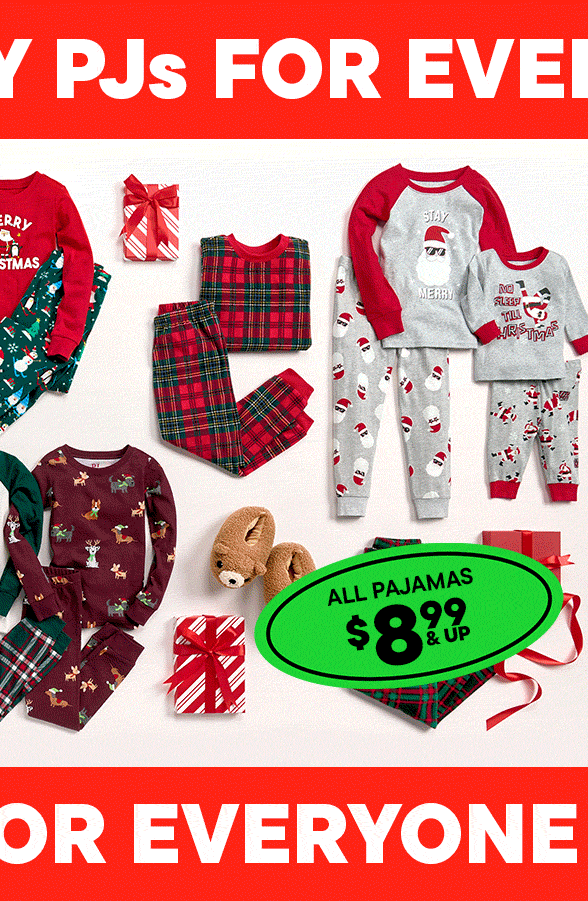 $8.99 & Up Holiday PJs 