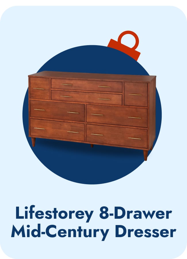 Lifestorey Ana 8-Drawer Mid-Century Modern Dresser