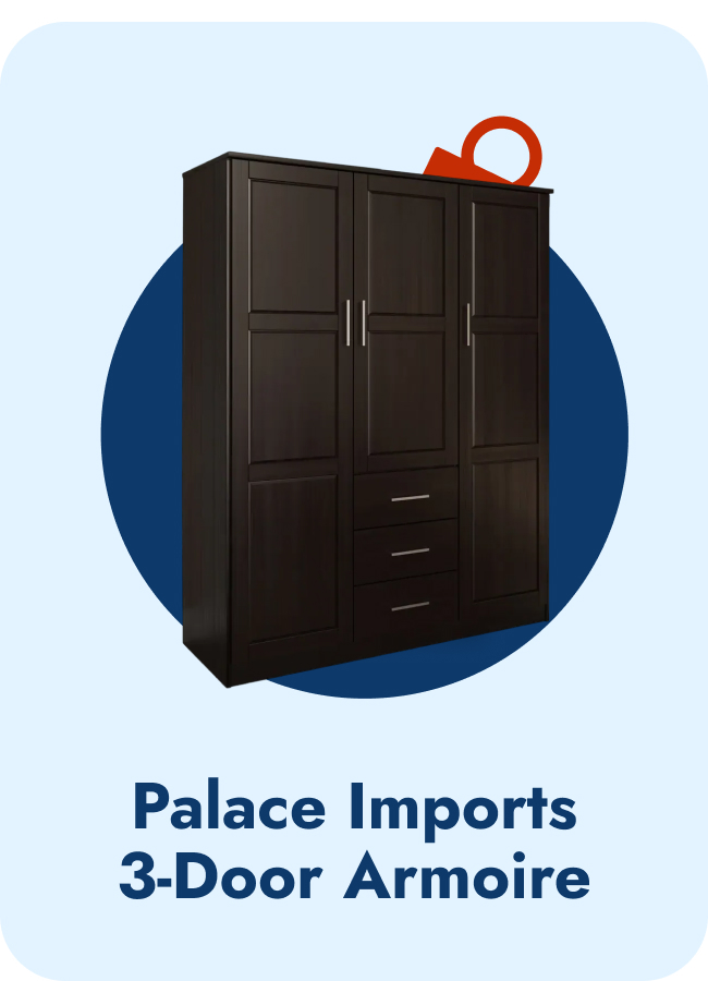 3-Door Wardrobe Armoire with Solid Wood or Mirrored Doors