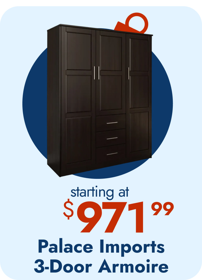 3-Door Wardrobe Armoire with Solid Wood or Mirrored Doors